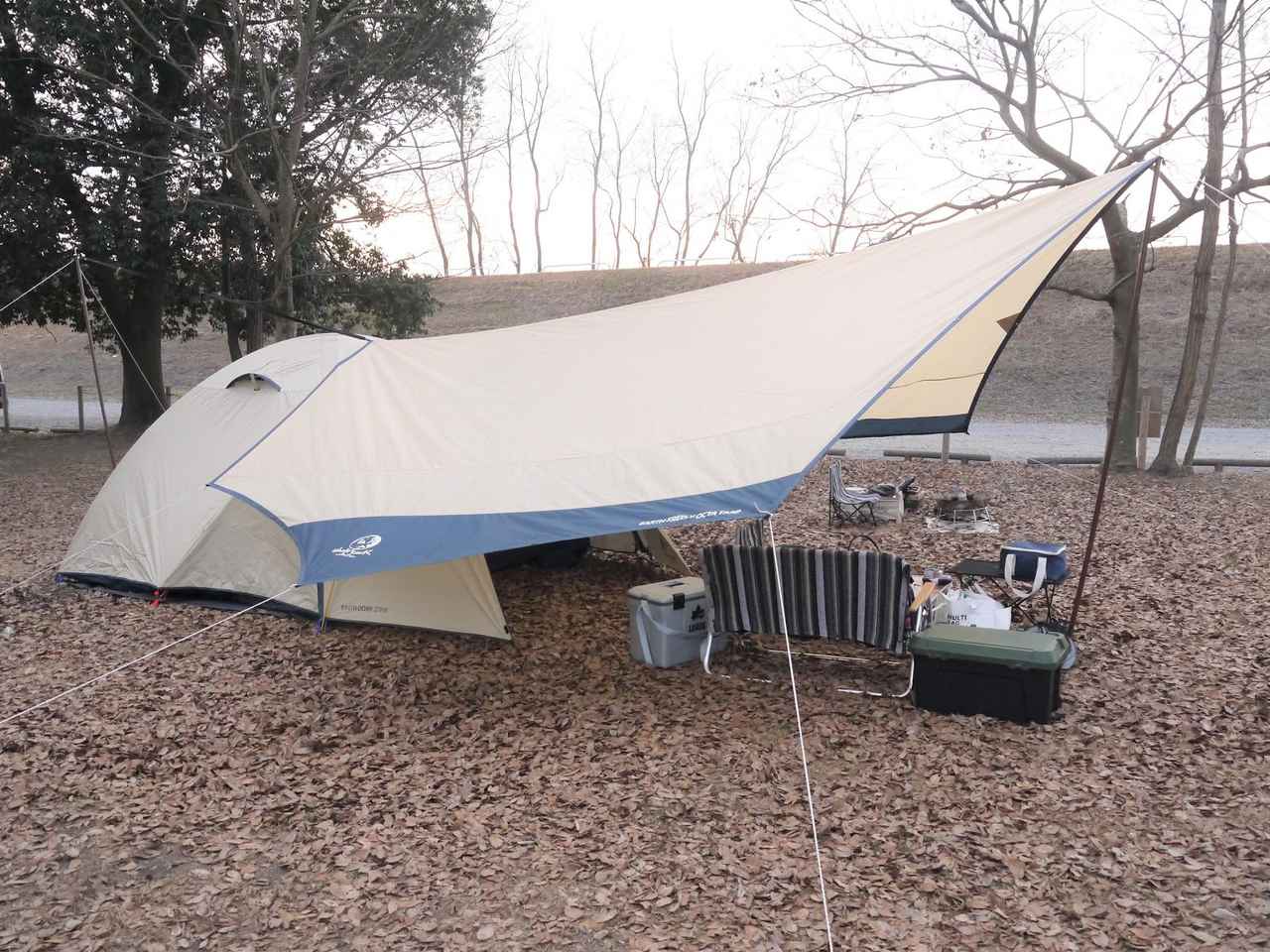 初心者必見 DOD「トンガリハット」でワンポールテントとタープを連結してみた！ -