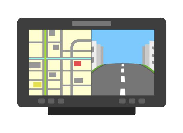 フリーイラスト車に設置されたカーナビパブリックドメインQ：著作権フリー画像素材集