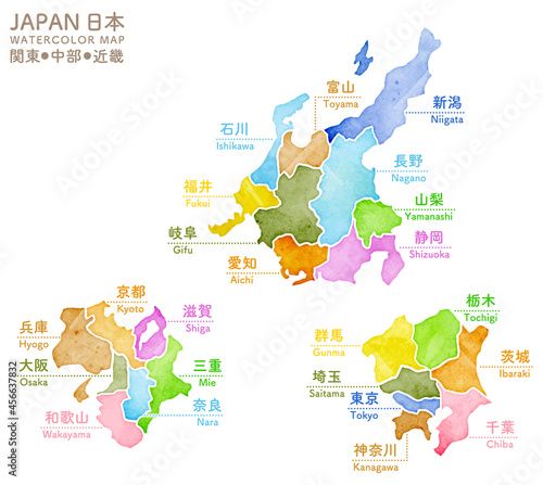 近畿地方の白地図ポスター2枚入り : 白地図専門店