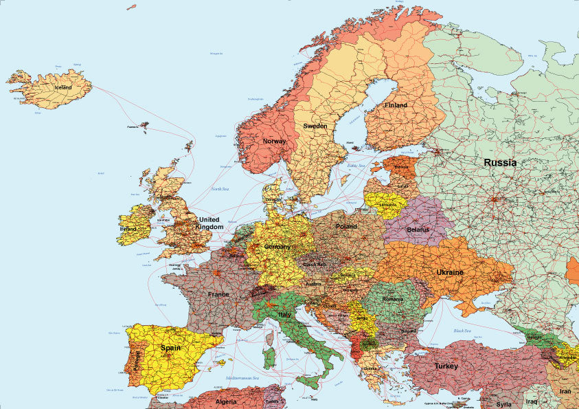 パウチ式世界州別地図 ヨーロッパ州地図のご購入は「地図の専門店 マップショップ ぶよお堂」
