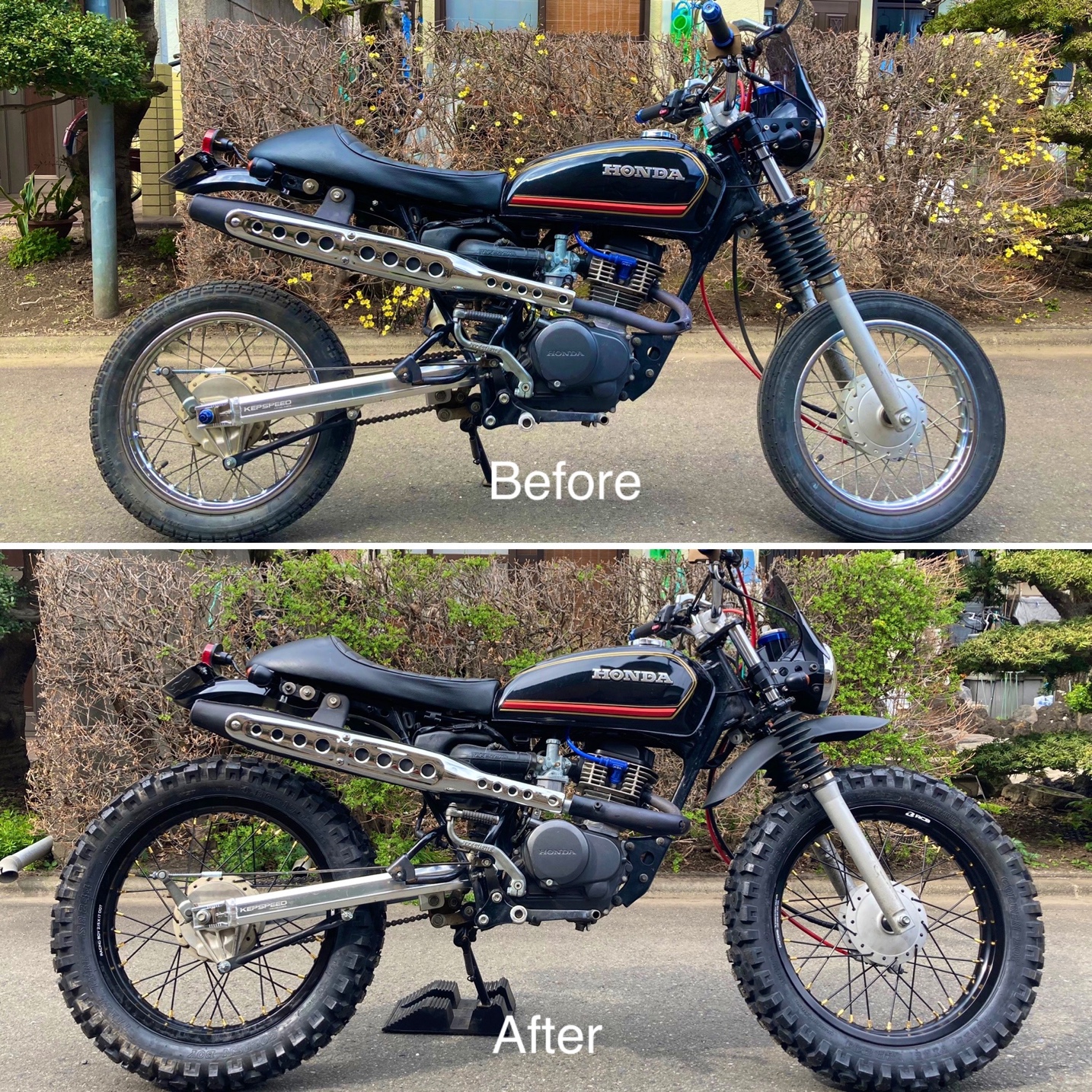 ホンダエイプ50 スクランブラーカスタム オフロード仕様ape50カフェレーサ