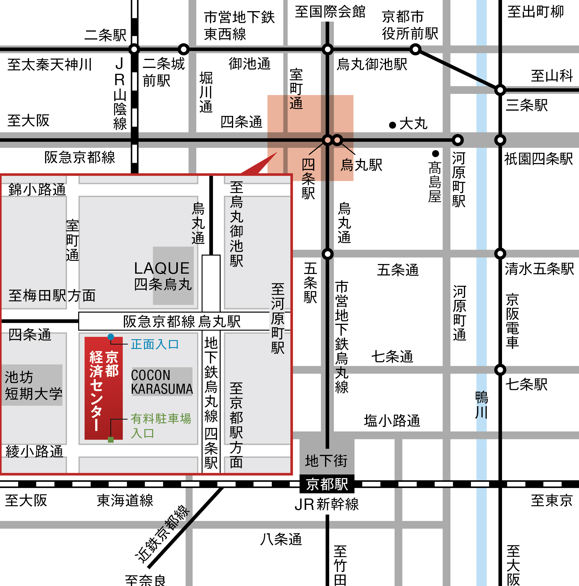 京都駅の烏丸口 構内図をマップと写真で解説 改札や周辺の地図も