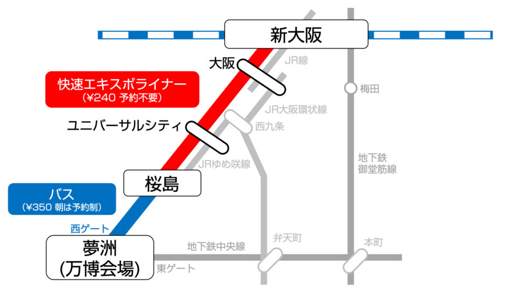 桜島～夢洲間 万博シャトルバス時刻表 2025