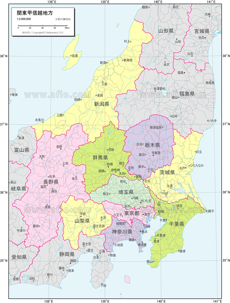 和風な日本地図 関東地方のイラスト素材75465804- PIXTA