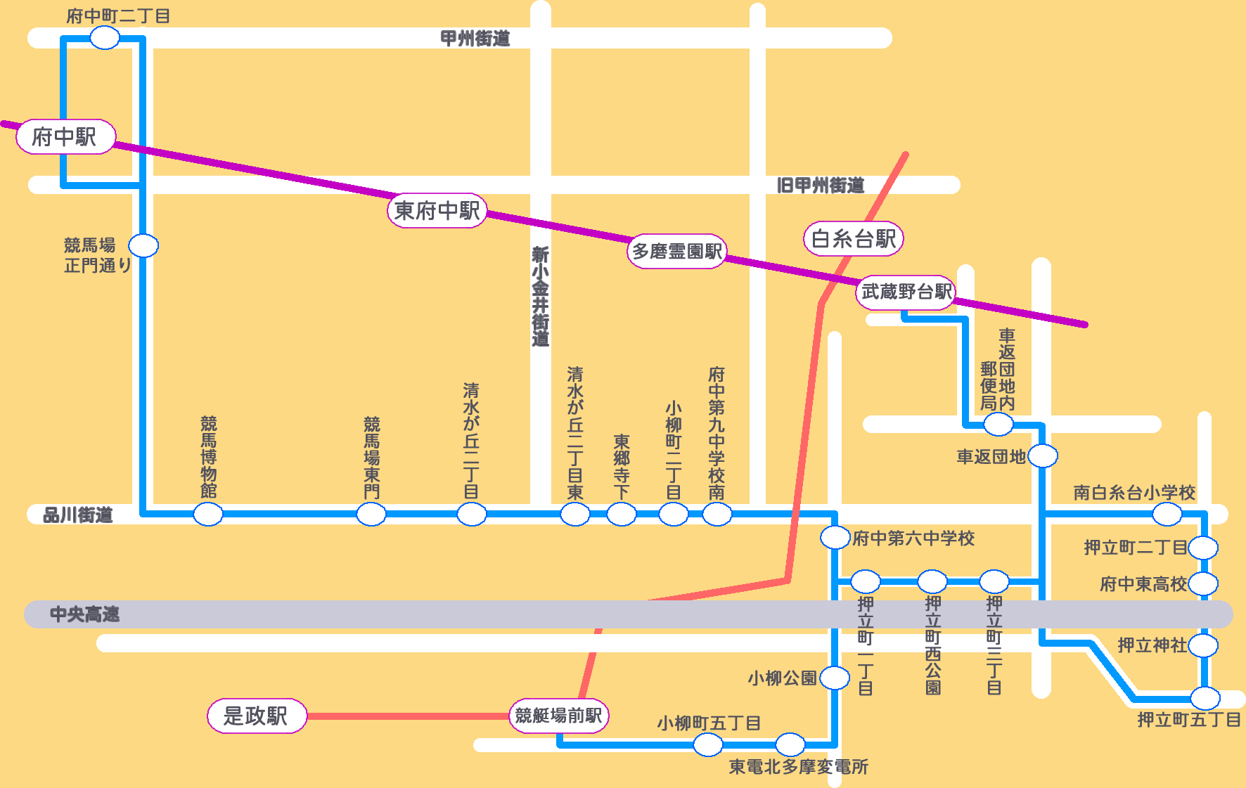 白糸台駅西武多摩川線：路線図 ホームメイト
