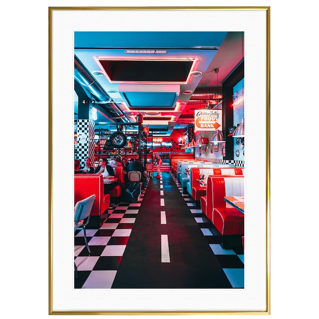 アメリカンダイナーレストランレトロなインテリア — ストック写真