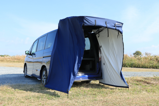 バックドアに雨除けタープ「バックドアオーニング」を0円で自作しました