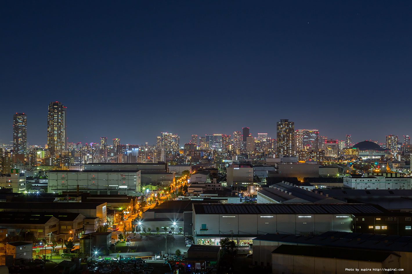 なみはや大橋の夜景情報 大阪府大阪市港区、大正区使い道のない風景