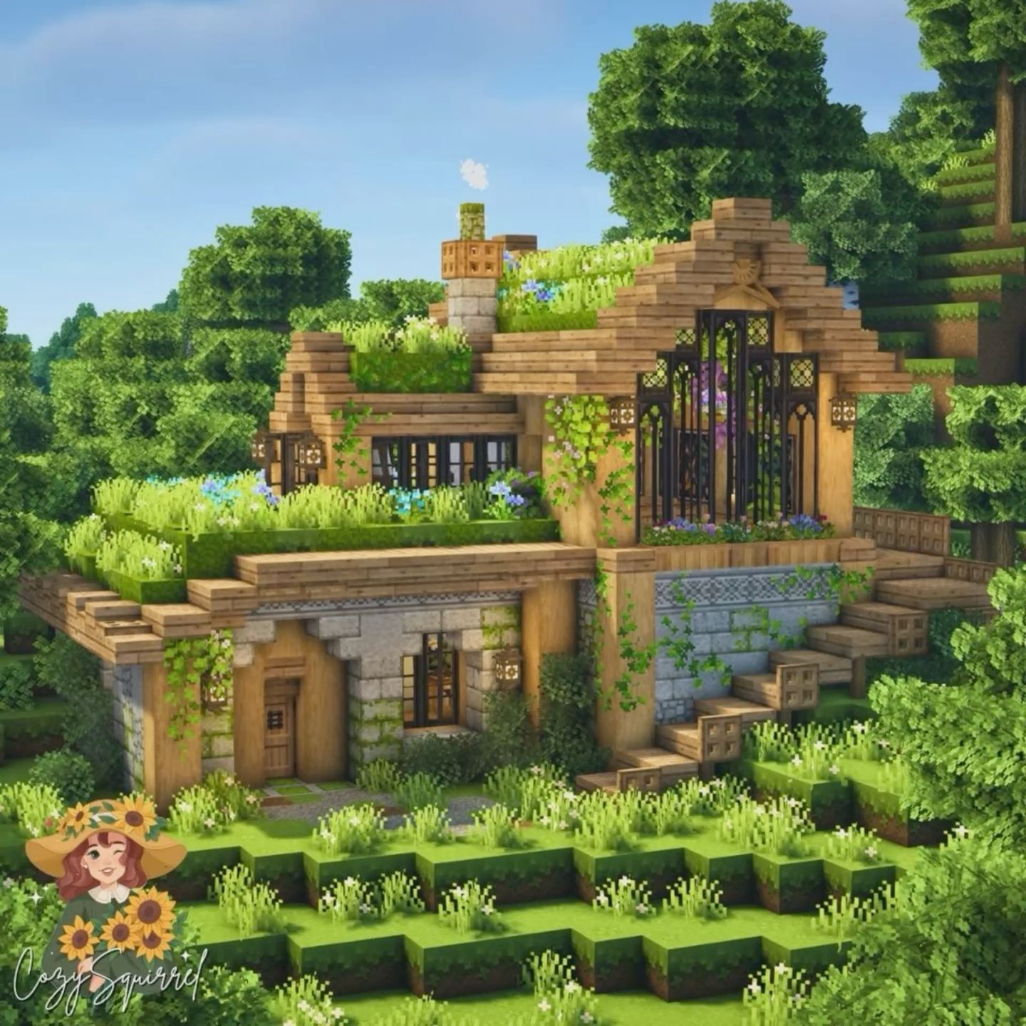 マイクラ 山岳の斜面をおしゃれに装飾して、山全体をイイ感じにしちゃおう作戦！！ 山岳キャンプ開拓日記18 - すろーのマイクラ日記