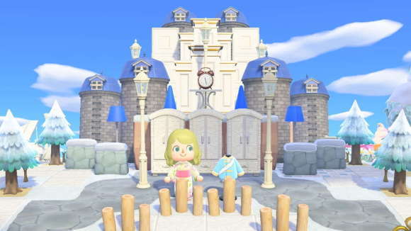 あつ森 島の入り口飛行場前の中庭風レイアウト 島クリエイター