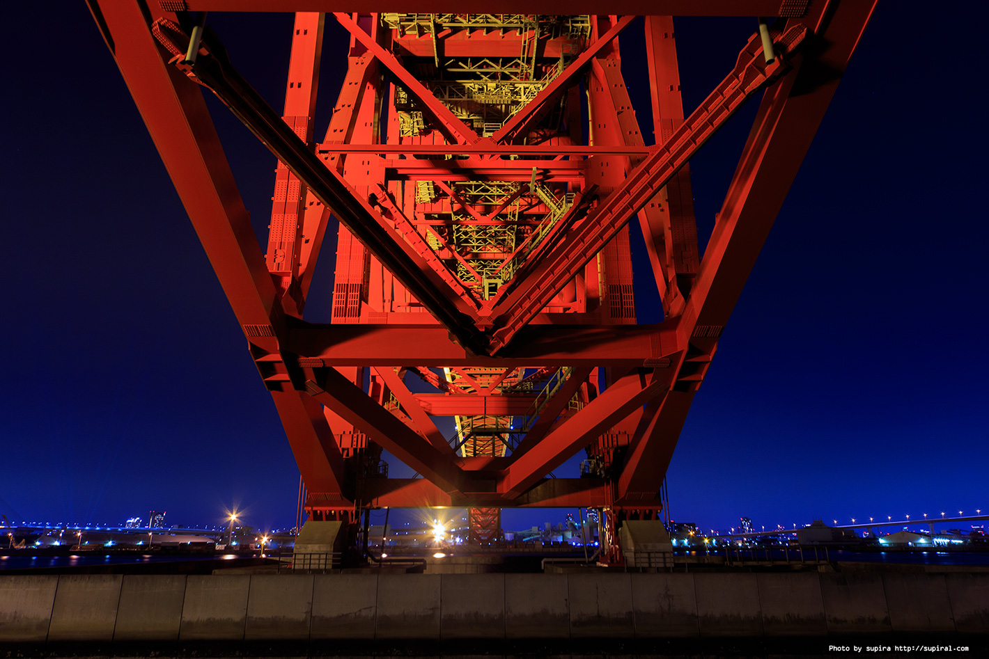 日本一のトラス橋 港大橋のライトアップ 夕景&夜景 大阪 at