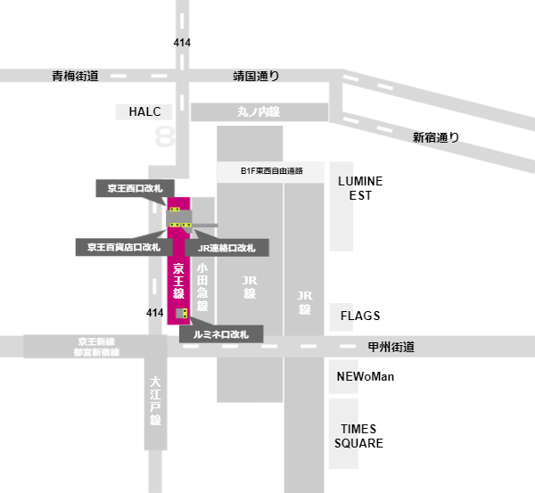 渋谷駅乗り換え JR線→京王井の頭線への全パターン経路