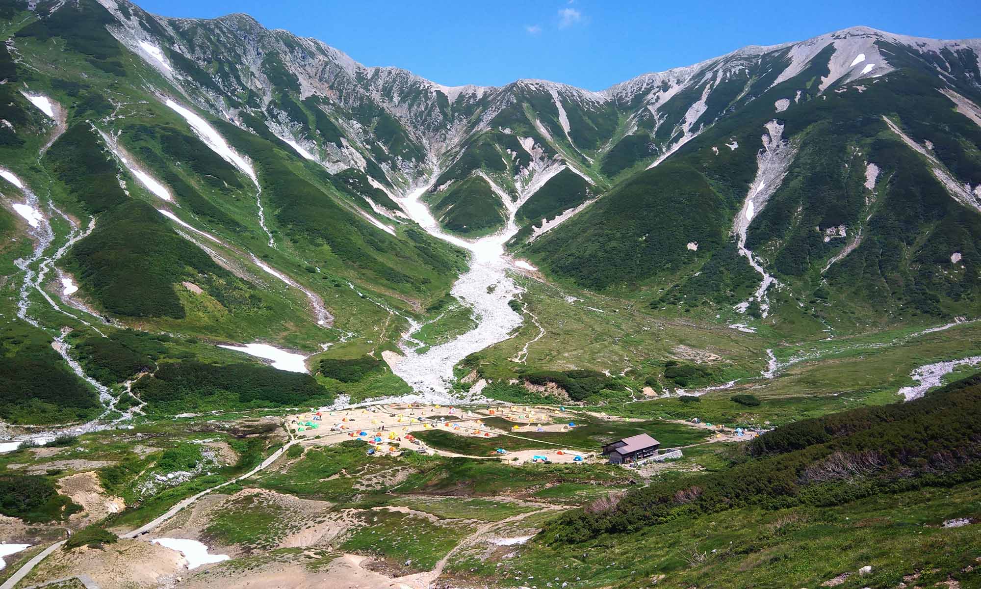 雷鳥沢キャンプ場：残雪期のテント泊 - いこまいけ高岡
