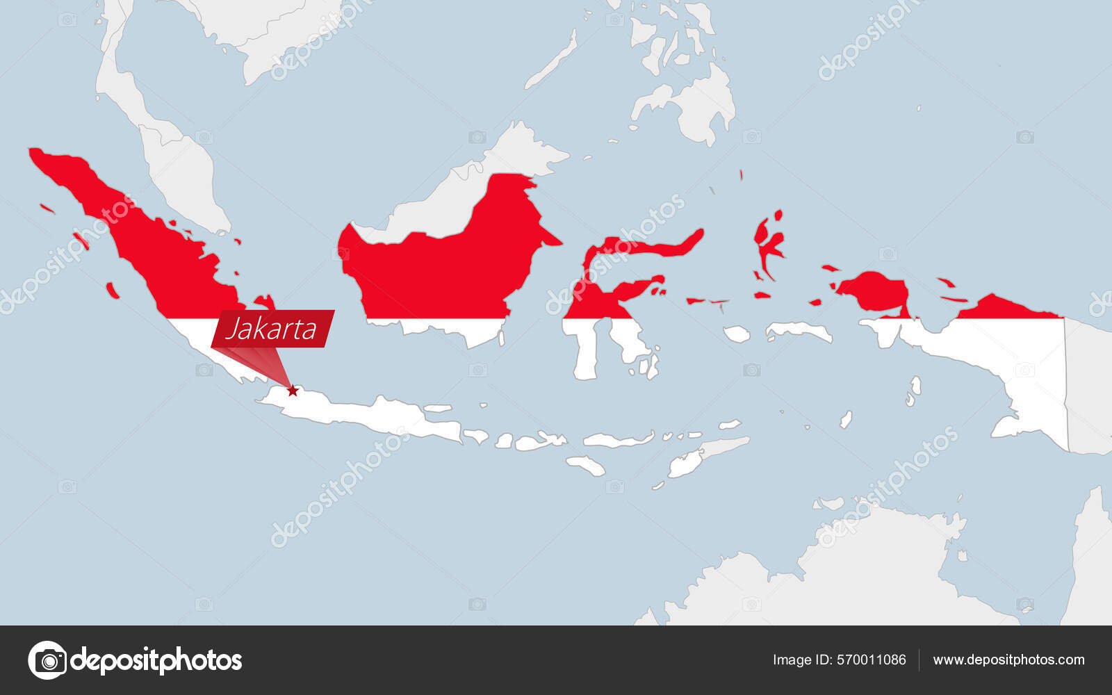 ジャカルタ州の地図、行政および政治地図ジャカルタのベクター画像デザインのイラスト素材・ベクター Image 210614502