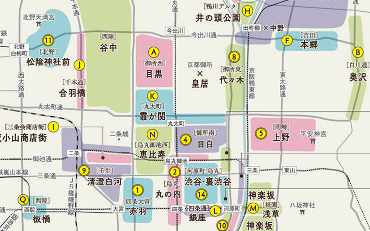 👣散歩MAP 三条通 川端通から西へ