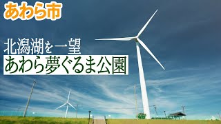 腰を抜かすほど大きな風車「夢ぐるま」が間近で見れ、子供やペット連れでもゆったり楽しめる『あわら夢ぐるま公園 あわらゆめぐるまこうえん 』