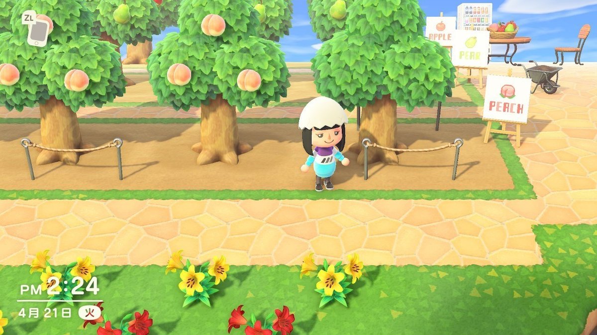 あつ森 自然な果樹園を作ってみる。時間操作をしない街作り！ あつまれ