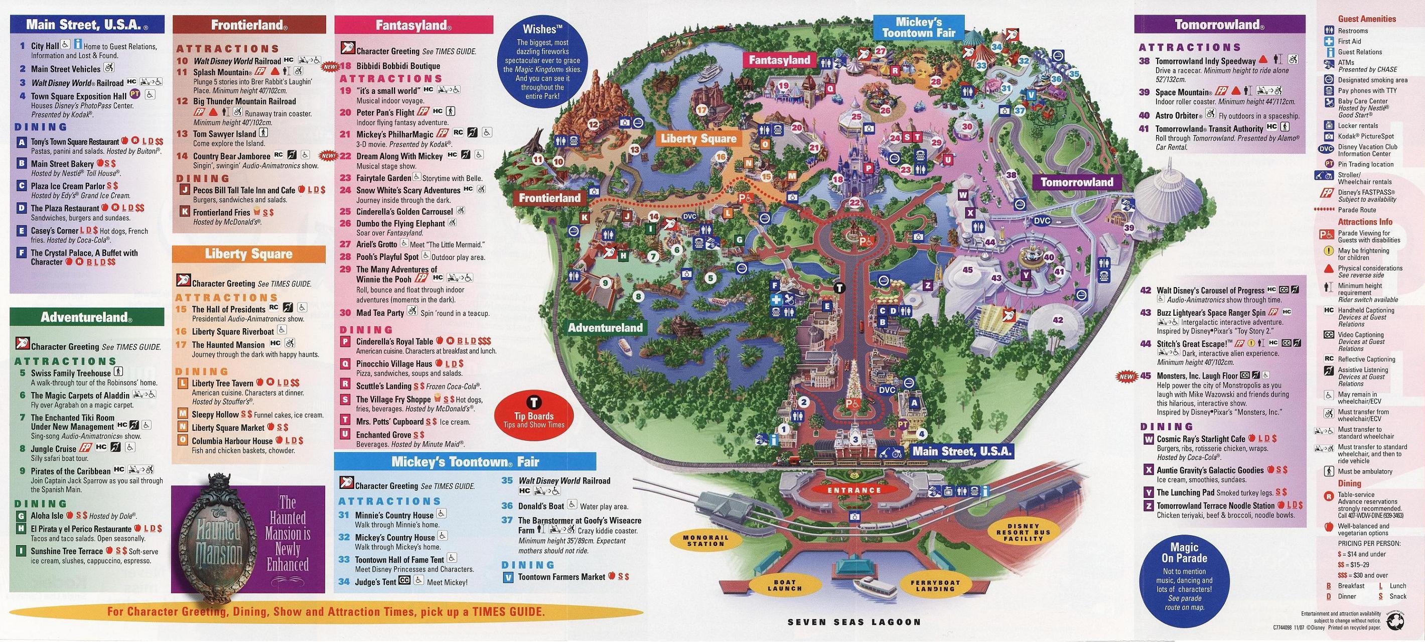 レア・パーク地図『米国ウォルト・ディズニーワールド 1979』&ステッカー中古品 レア・パーク地図『米国