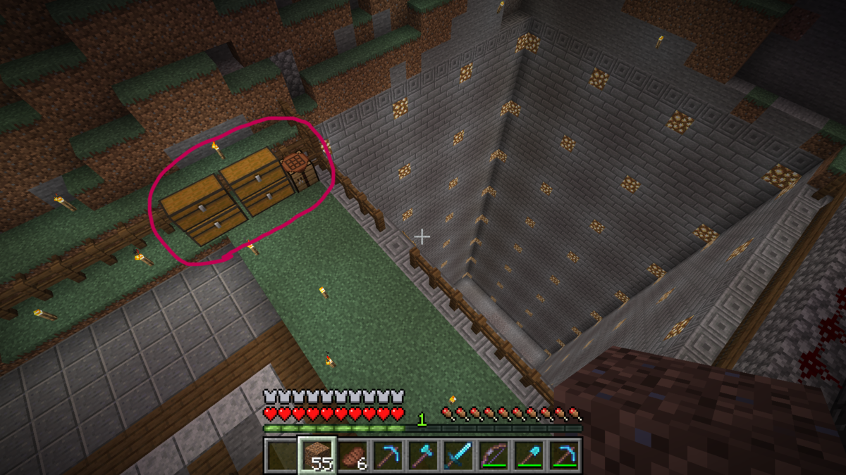 エメラルド鉱山を露天掘る1: マインクラフトてんやわんや開拓記