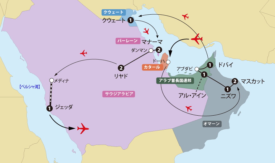 アラビア半島の地図