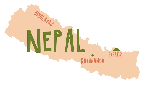 ネパール地図-マップ ネパール南アジア-アジア