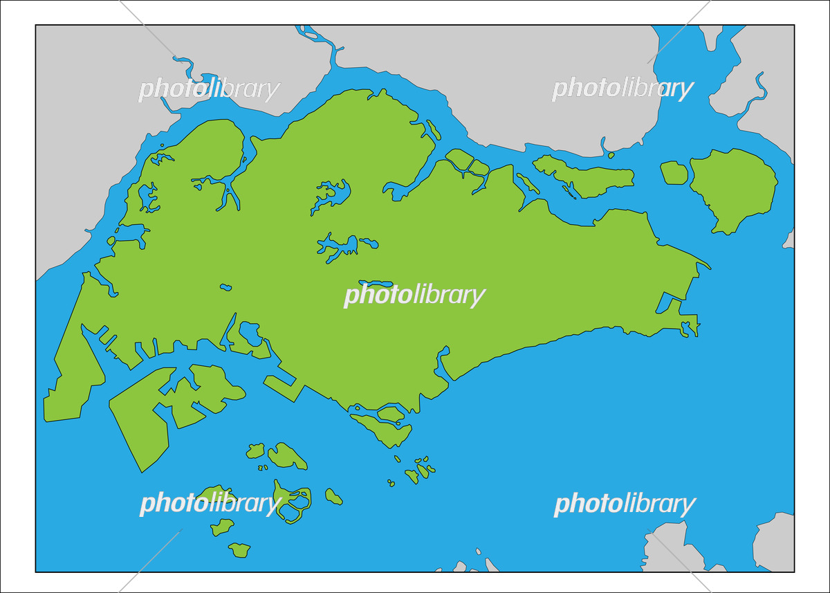 シンガポール地形図-地図のシンガポールでの地形 共和国シンガポール