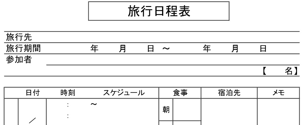 旅行の行程表を作ったらテンションが上がる件 - 備忘録