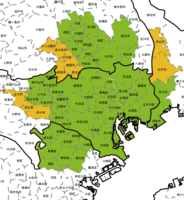 地図東京 神奈川 埼玉