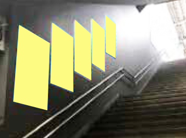 看板 新幹線岡山駅 ホーム東階段見附 No.9111関西の駅・電車・交通・屋外広告の検索サイトekico エキコ