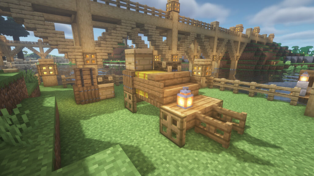 マイクラ船着き場 村の玄関口を作りました。マイクラ くちばしの建築ブログ