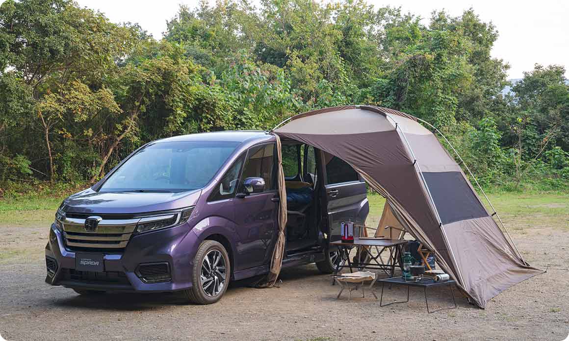 ホンダ ステップワゴン 新型に愛犬グッズを装着 アウトドアドッグフェスタ in