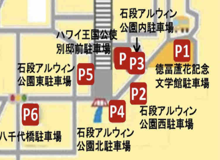 伊香保温泉の駐車場