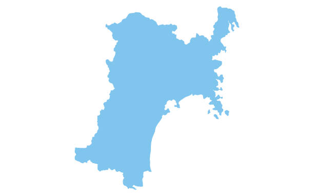 フリー素材 宮城県の地図 簡略版 のイラスト