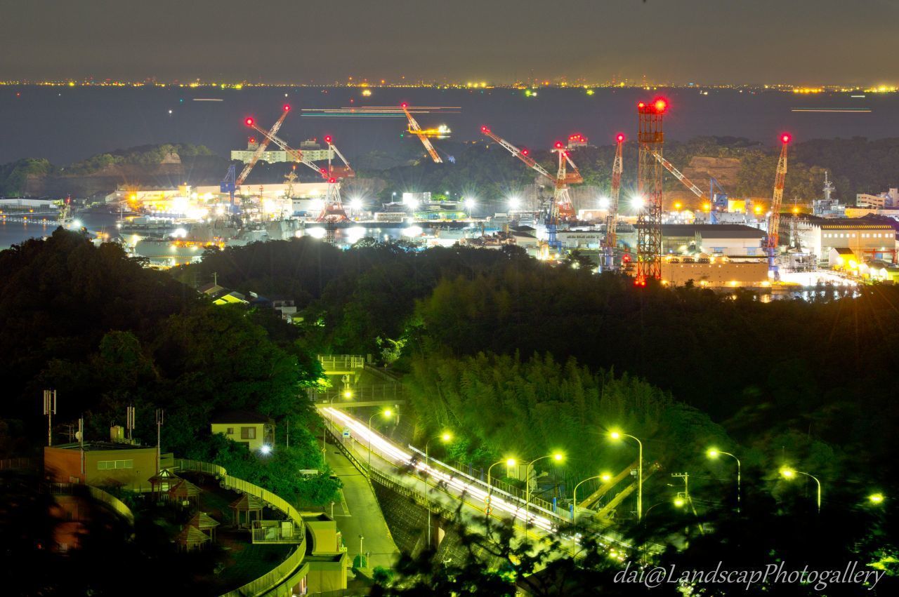 Foto de Stock 横須賀軍港の夜景Adobe Stock