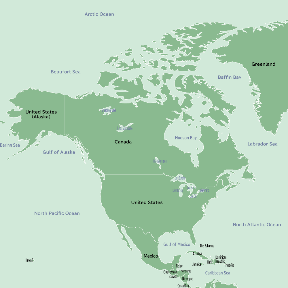 北アメリカ中心部タペストリー世界地方別地図地図のご購入は「地図の専門店 マップショップ ぶよお堂」
