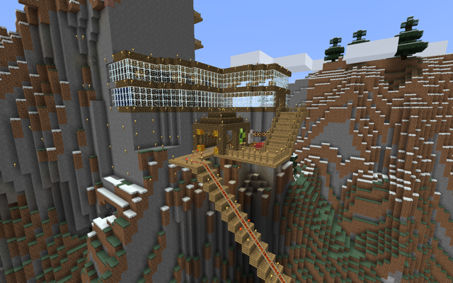 崖をくり抜き、崖に追加した家🏚️ A house