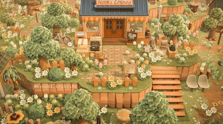 あつ森 タヌキ商店の洋風レイアウト