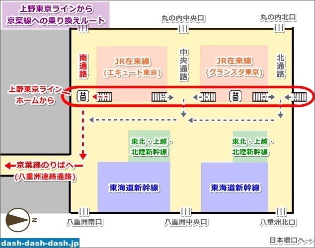 京葉線 東京駅⇔有楽町駅乗換最短ルートは現在少し遠回りになっています。出発進行