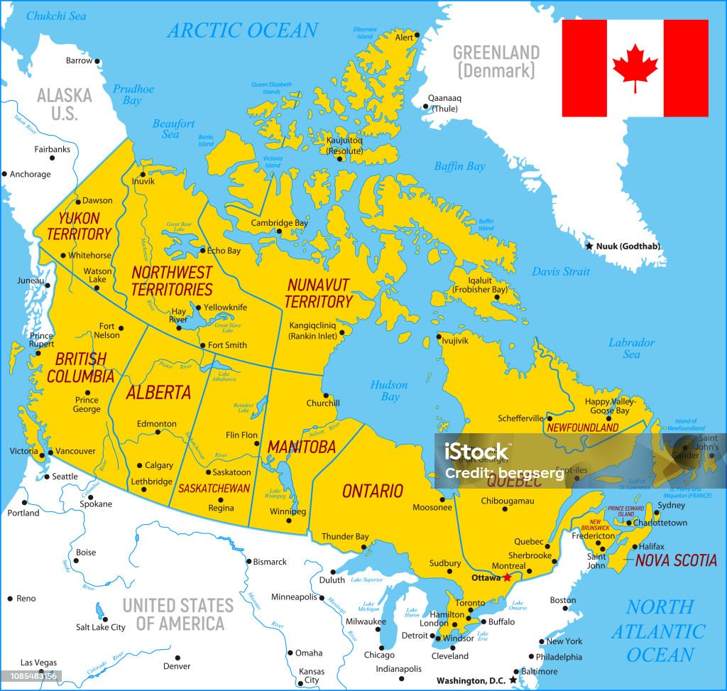 カナダ地図のイラスト素材・ベクター Image 36901524