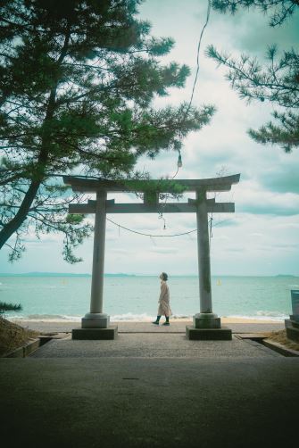 大魚神社の海中鳥居 - 佐賀県太良町