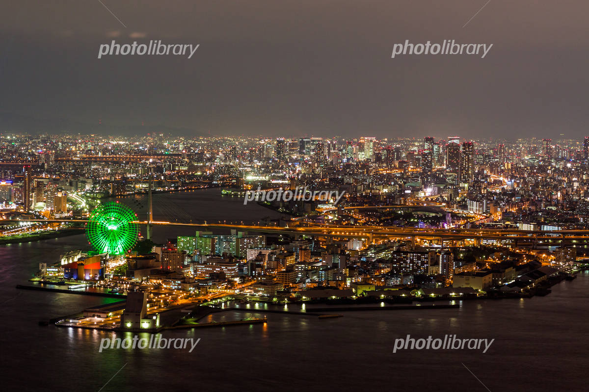 大阪港 天保山ハーバービレッジ&大観覧車 夜景