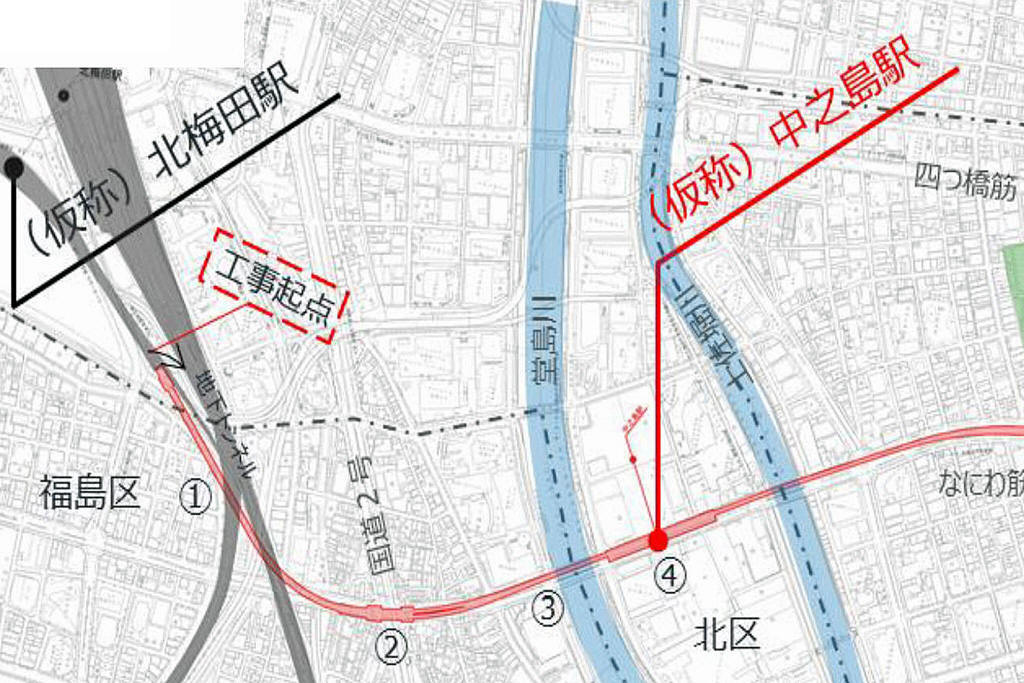 アクセス向上で中之島西部エリアが飛躍！なにわ筋線中之島駅建設 22年1月の様子 - 大阪の近未来