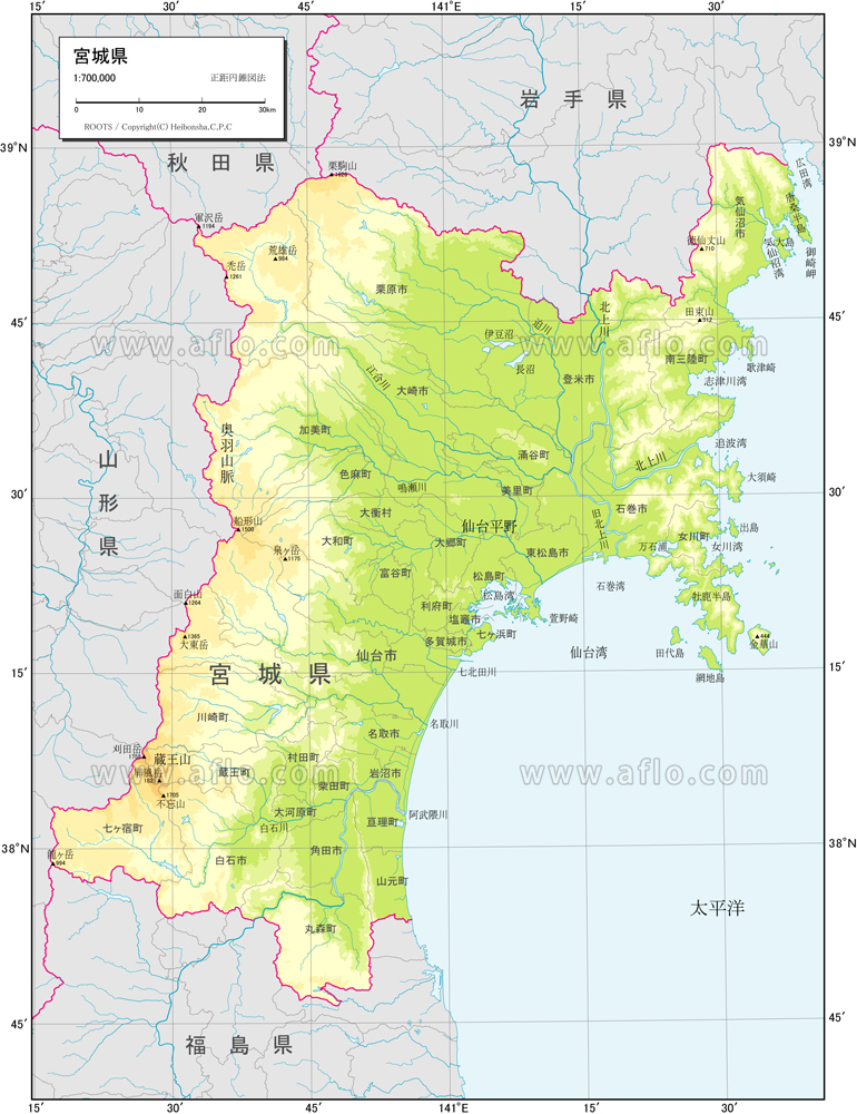 宮城県の地図 市町村・色分け のイラスト素材35433662- PIXTA