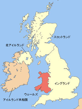 ウェールズ イギリス イラスト地図