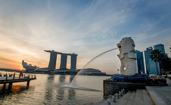 へリックス橋の夜景 シンガポール