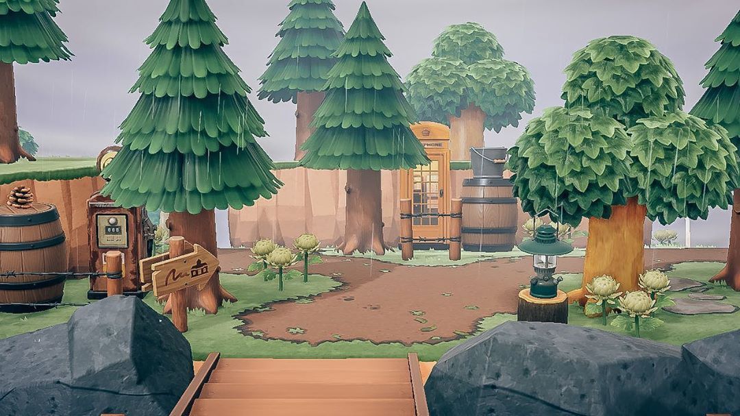 あつ森 歩道がある自然の住宅街をつくる 島クリエイター