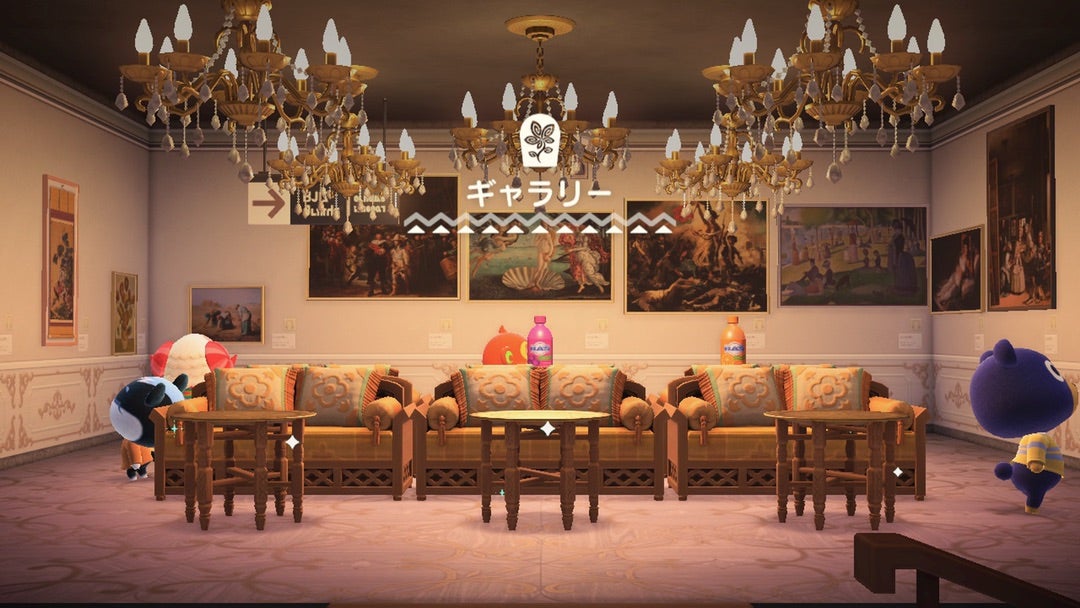 ハピパラ ギャラリー作り カフェの2階はDALギャラリー ハッピーホームパラダイスあつ森施設部屋レイアウト