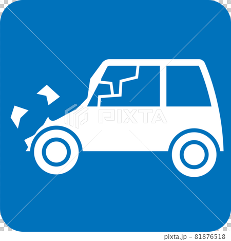 車のピクトグラムの反転車や衝突 漫画車のクラッシュ 事故記号やアイコン 道路交通事故だ 衝突した車またはサービスのロゴ