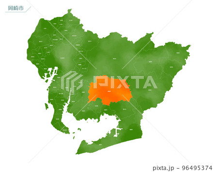 日本地図と愛知県のイラストイラスト無料・かわいいテンプレート