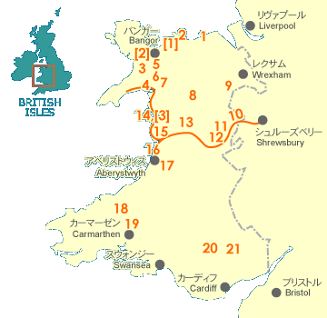 ウェールズの郡ベクトル図の地図Premiumベクトル素材